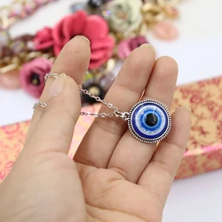 Vintage Punk Evil Eye Necklaces Blue Eyeball Connect Exaggeration Multiple Dense Evil Eyes Necklace
