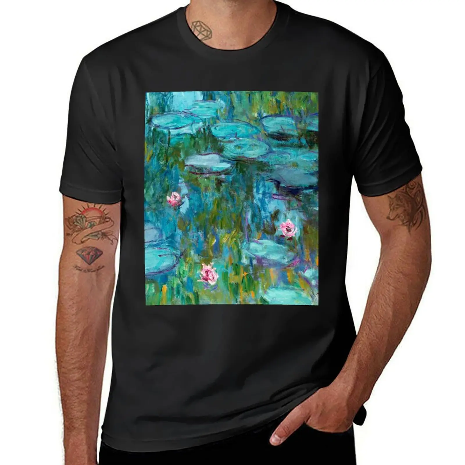 Claude Monet - Water Lilies - Nympheas T-Shirt sweat animal prinfor boys shirts graphic tees Short sleeve tee Men's t-shirts