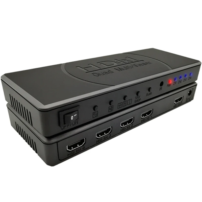 4 input 1 output screen seamless 4x1 hdmi switch quad MultiView switcher