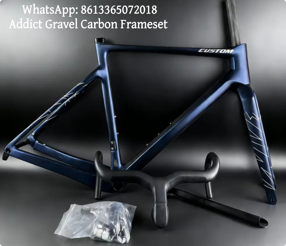 2025 New Addict Gravel Team HMF Frameset Sale Disc Carbon Frameset Disc Carbon Frameset Full internal cable routing 49,52,54,56,