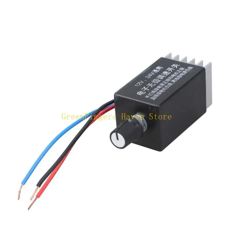 F68D 3 Wire Electronic Variable Speed Regulator Motor Speed Controller For DC12V 24V Motors Blower Fan