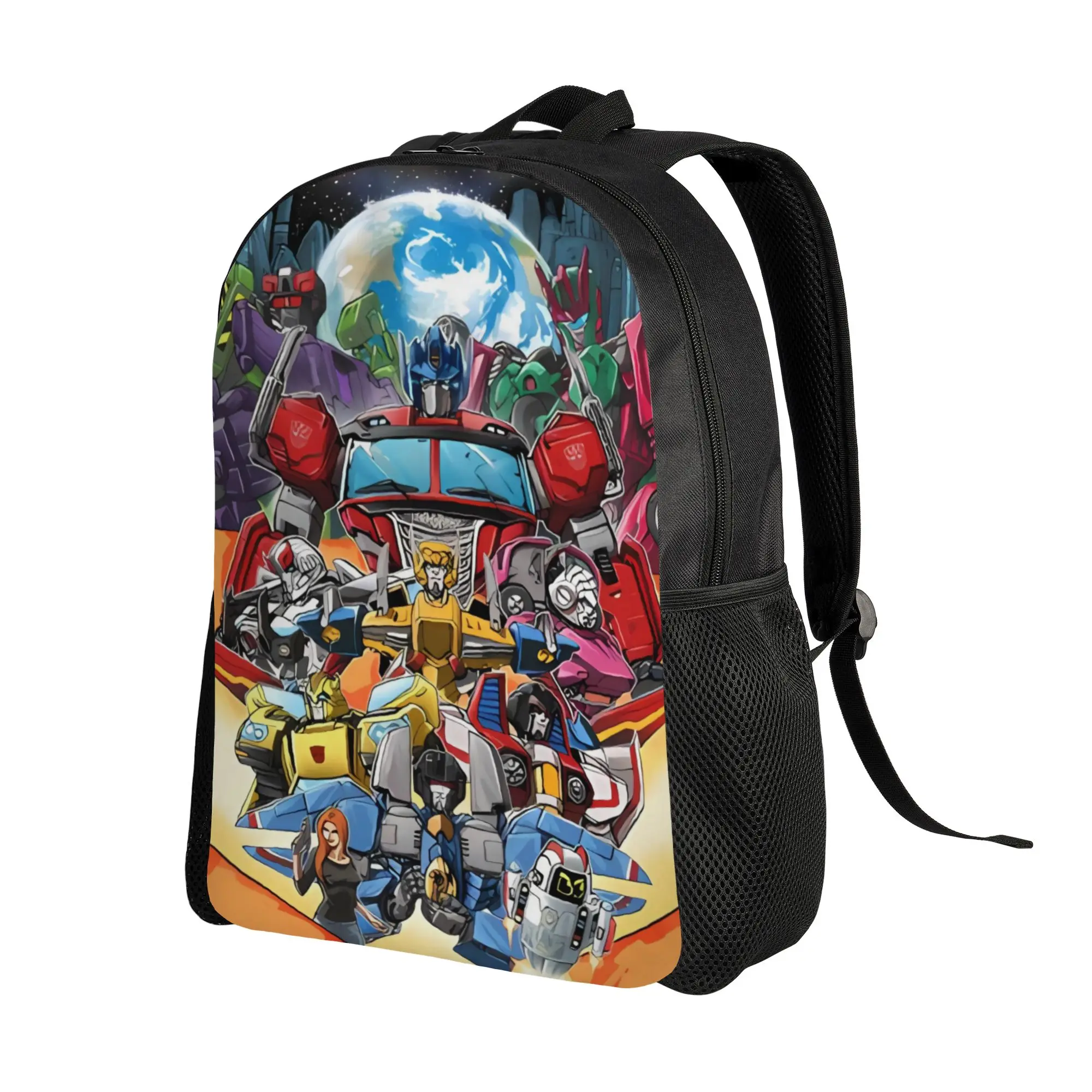 Transformered Cartoon Backpack 3D Printed University Backpacks Teen Colorful Large School Bags Streetwear Rucksack