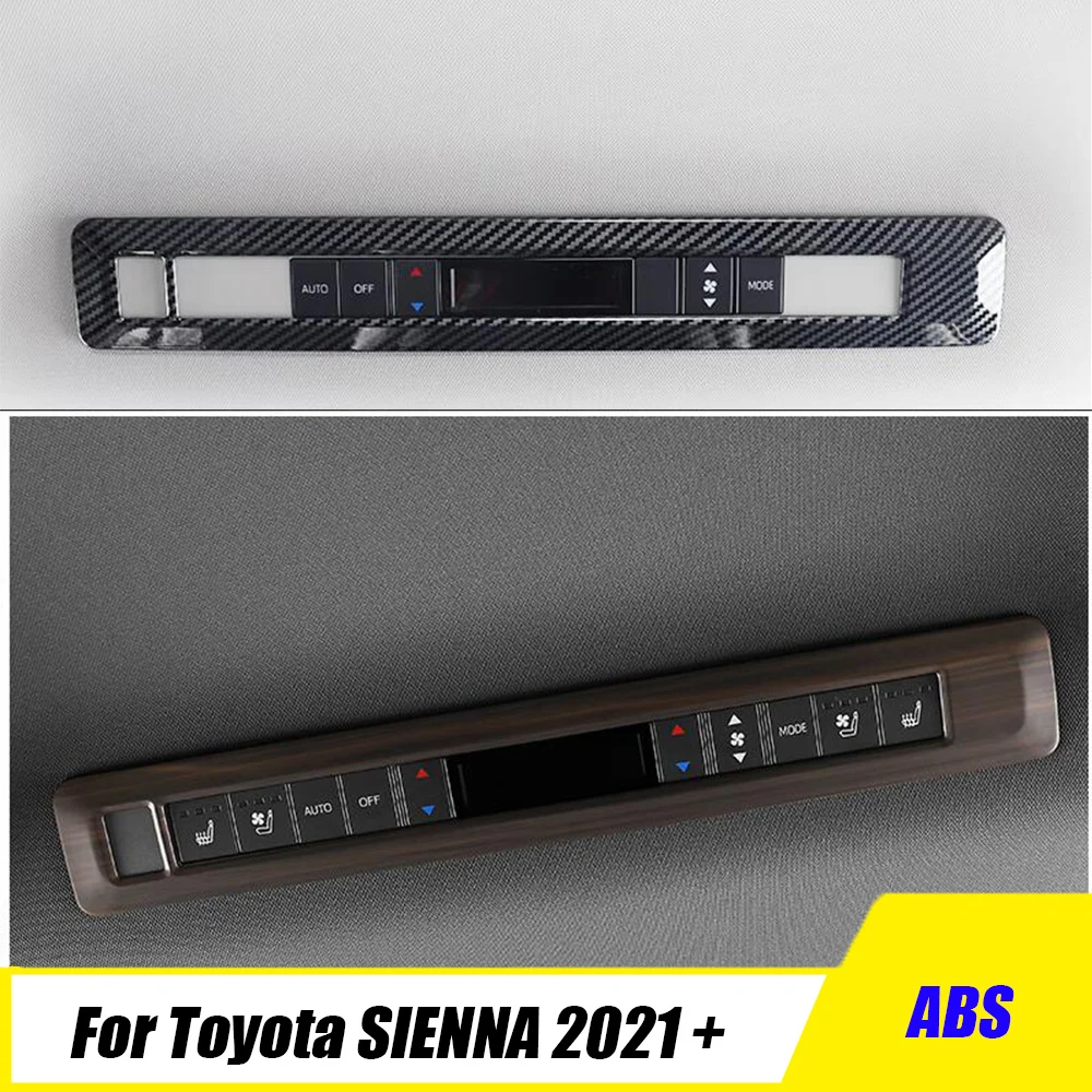 

For Toyota SIENNA 2021 2022 2023 LHD ABS Carbon Car Rear roof air conditioning switch decoration Cover Trim Accessories