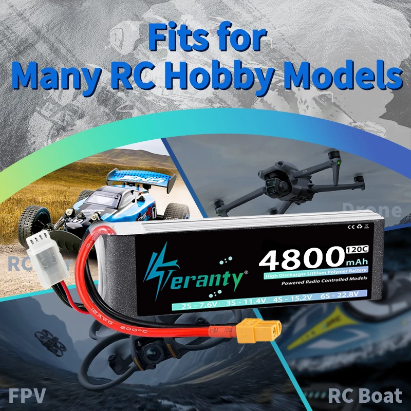 1/2pcs TERANTY 3S 11.4V LiHV Battery 4800mah 120C with T/XT60/XT90 Plug for RC Car Truck FPV Drone Airplane RC Lipo Battery