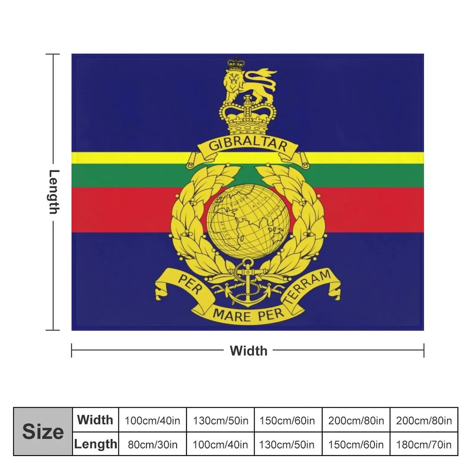 Flag of the Corps of Royal Marines Throw Blanket Flannel Fabric Cute Warm Blankets