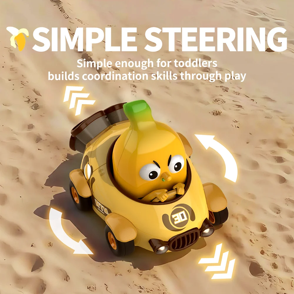 Y01 – voiture télécommandée pour enfants, Simulation de fruits banane, véhicule tout-terrain avec lumière, voitures de course RC, jouets de noël pour enfants