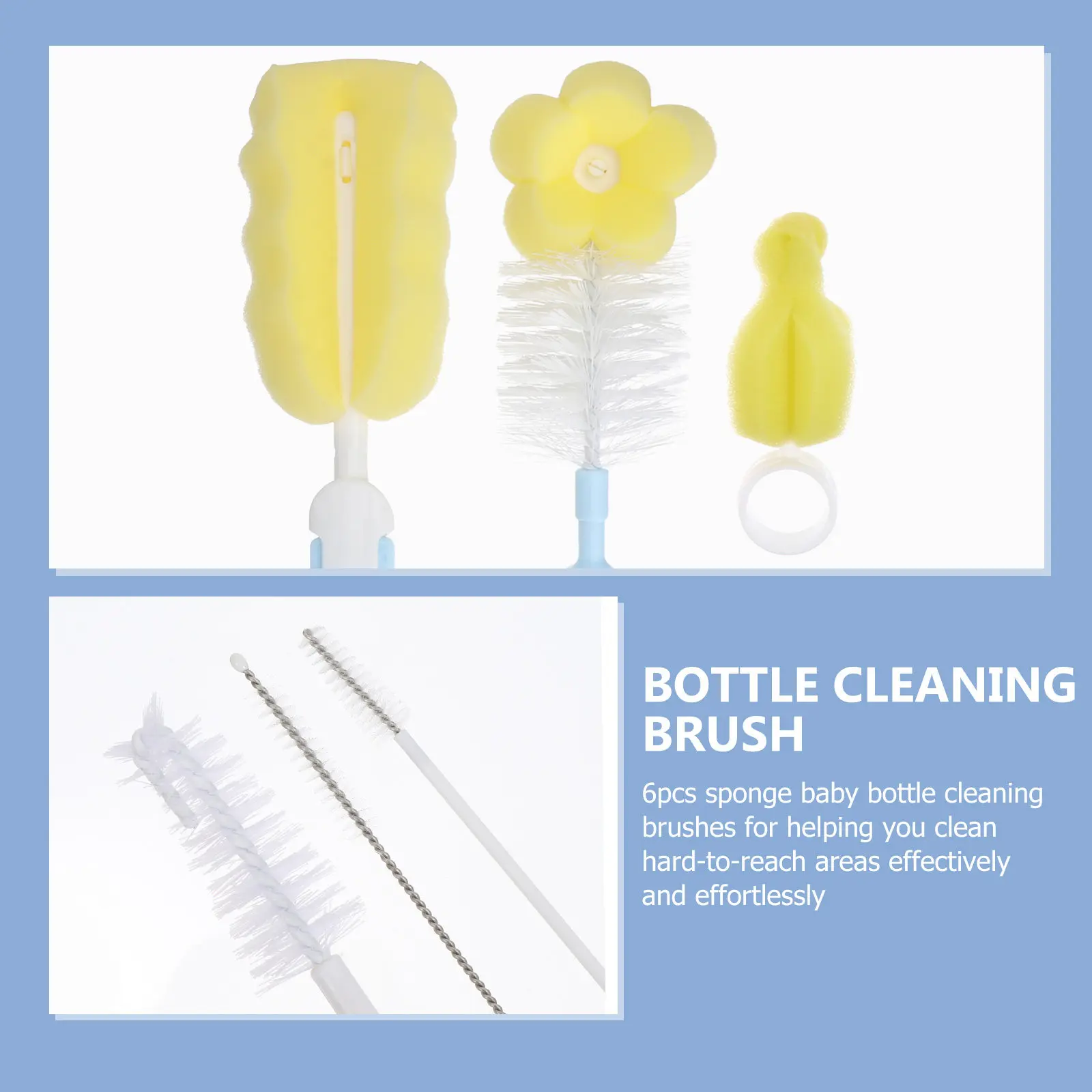 1Set Baby Bottle Drying Rack PP Sponge Multi-Function Draining Rack Portable Bottle Cleaning Brush Holder Infant Feeding