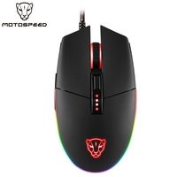 Motospeed V50 Wired Mouse Gaming Computer Mice DPI 4000 Optical A3050 Sensor Ergonomic Design Comfortable Grip USB Interface