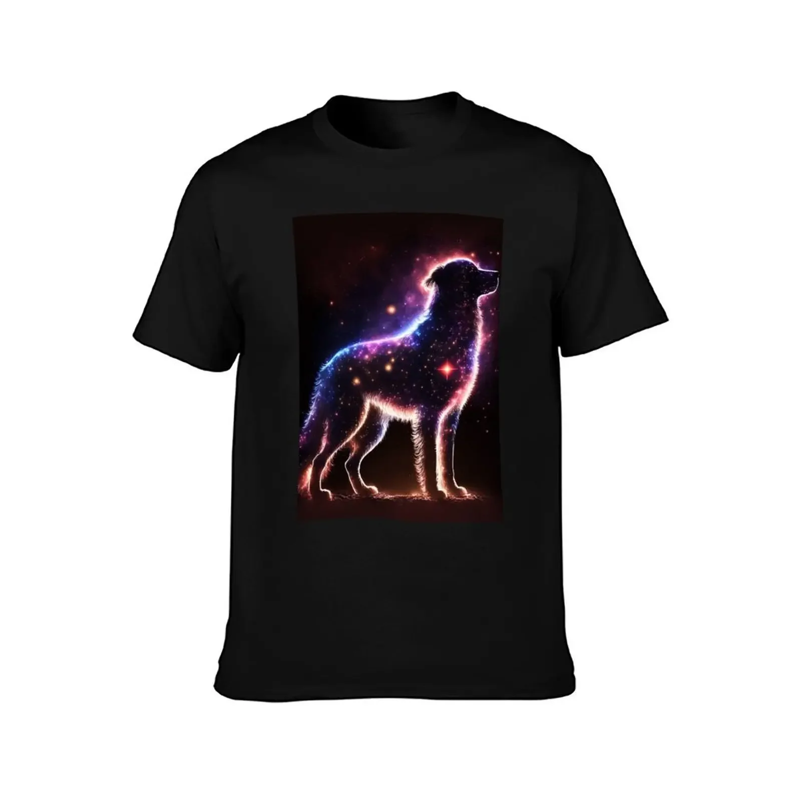 Beautiful dog shape stars in space T-Shirt vintage graphic shirts graphic t shirts tops T-shirts for men cotton