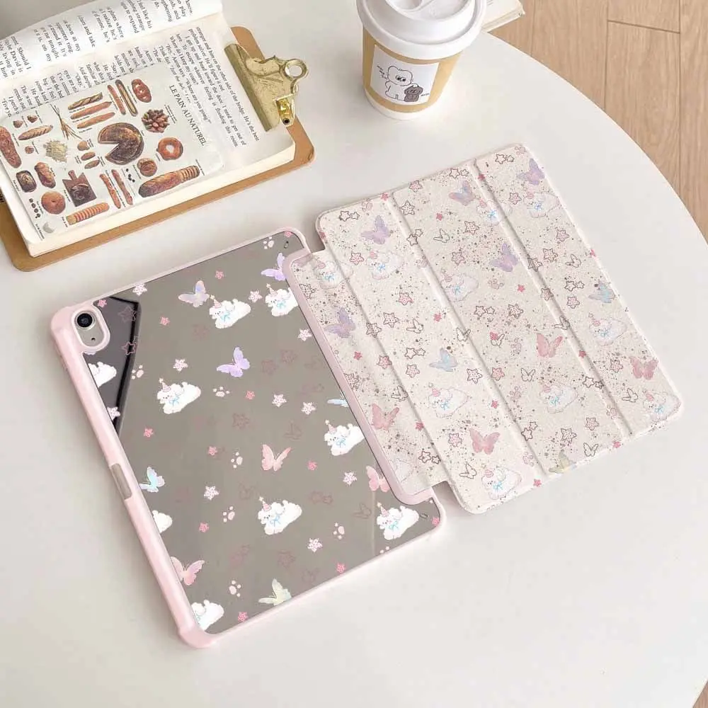 White Dog Butterfly Cat Pink Star For iPad 11th A16 10 9 8 7 5 Pro 13 11 M5 M4 M3 M2 12.9'' Air  4 3 2 1 Mini 7 6 8.3'' Cover