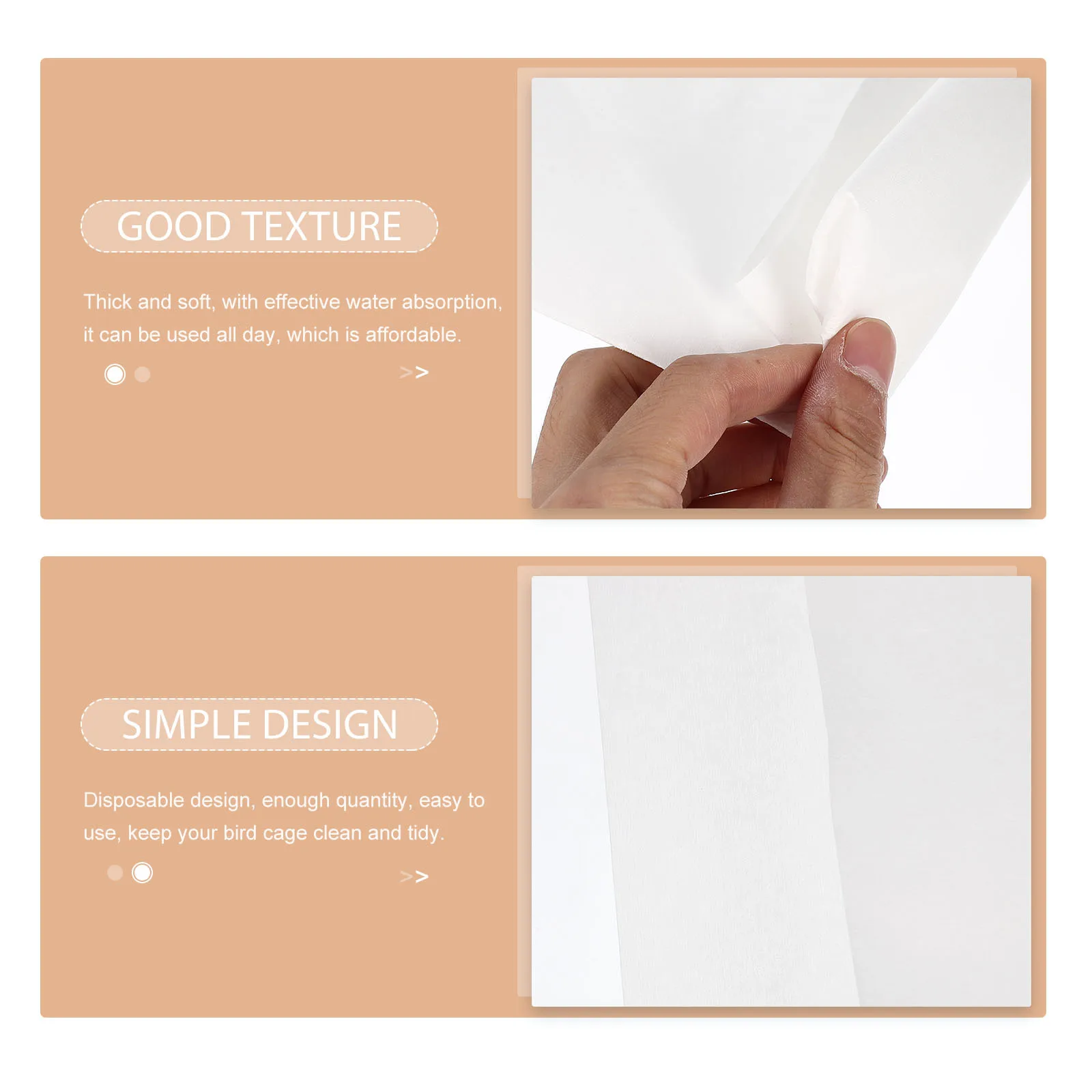 

100Pcs Absorbent Bird Cage Liners Disposable Parrot Cage Paper Mat Thick Durable Leakproof Bottom Pad Pet Supply