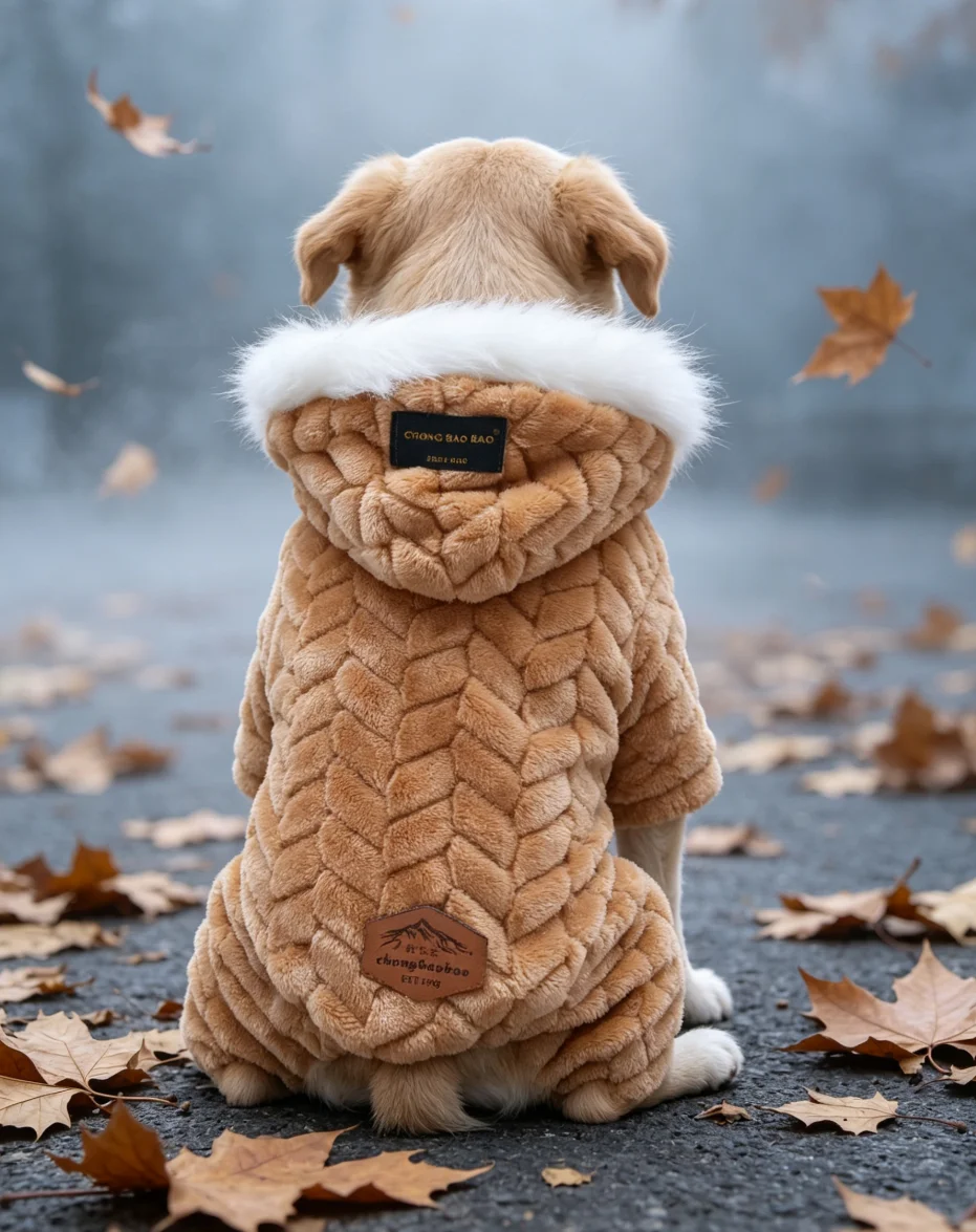 Haustierkleidung, verdickte warme Herbst- und Winteroutfits, Hundekleidung, Tierkostüme, vierbeinige Welpenanzüge, verdickte warme Mäntel – Detail 4