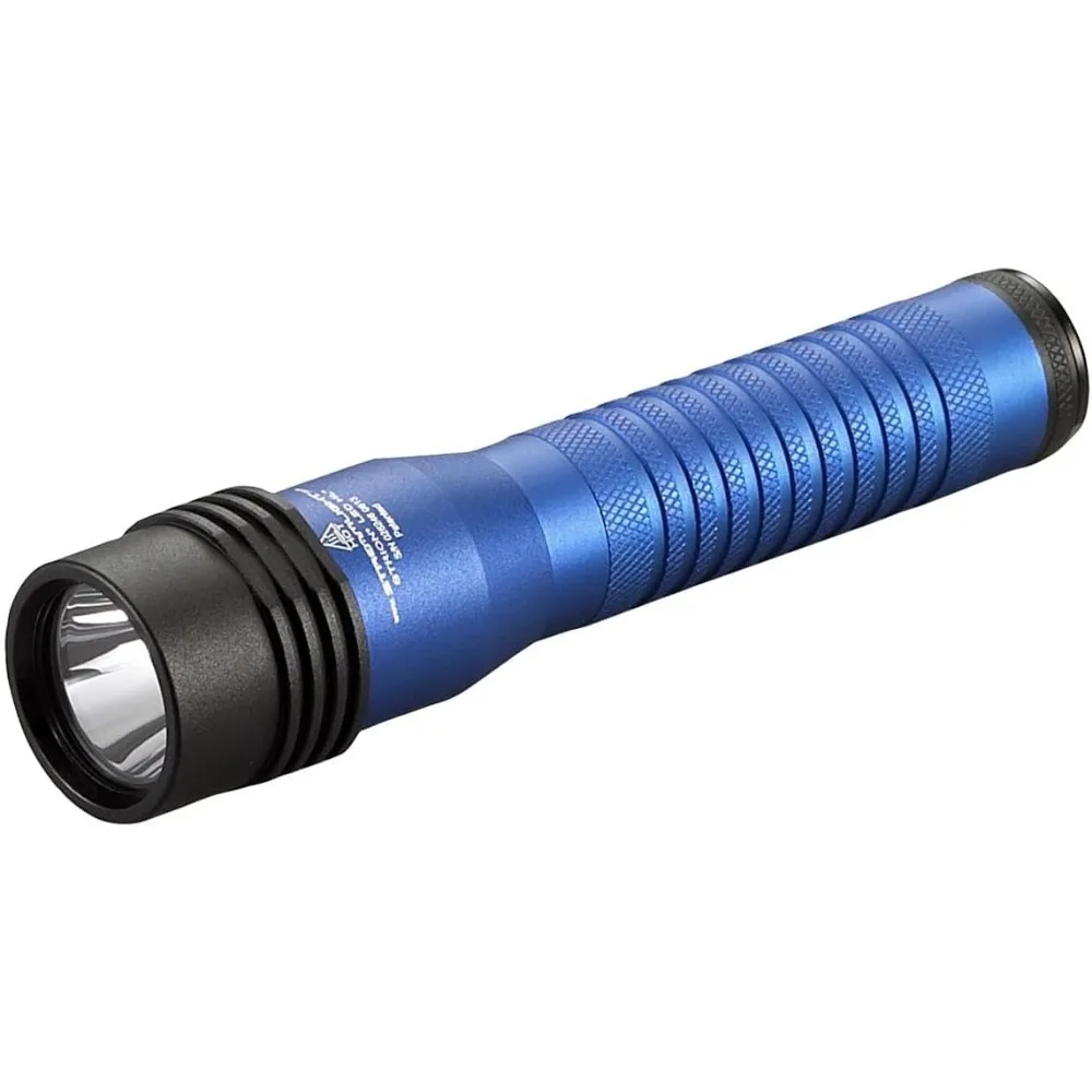 Piggyback LED Flashlight High Lumens Blue Color Long-Lasting Rechargeable Dual-Power Lantern