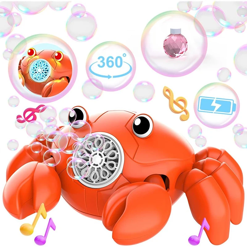 

Creeping Crab Bubble Machine With LED And Music Automatic Sensing Obstacle Avoidance Electric Bubble Blowing Children's Toy