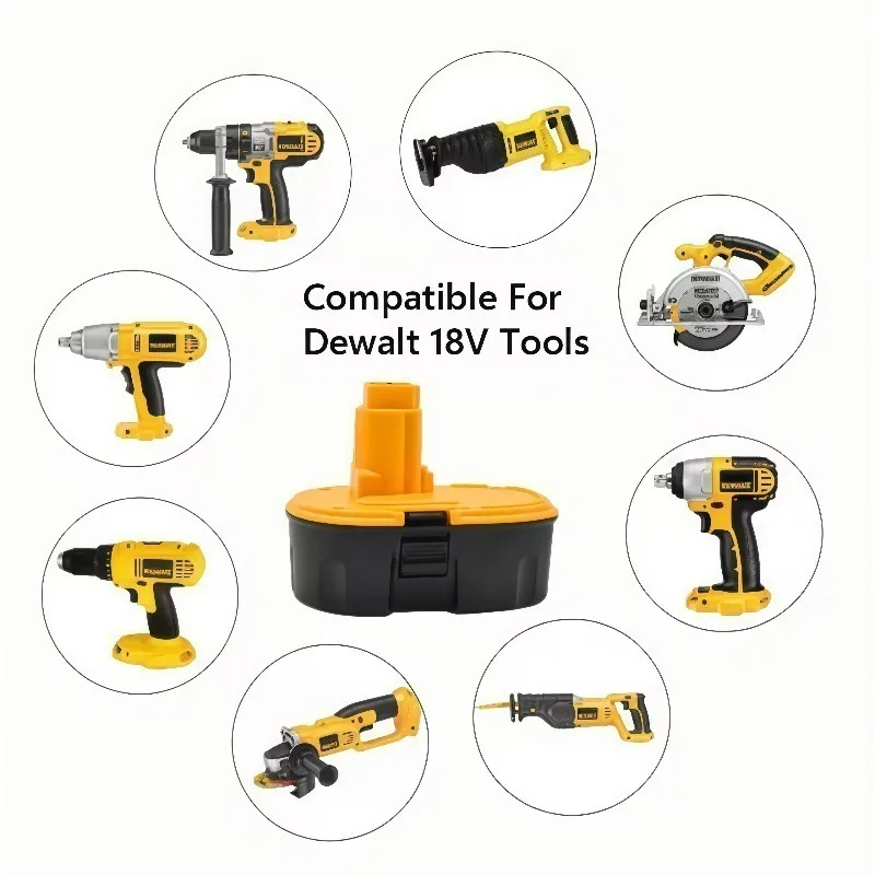 4800/6800/9800/12800mAh 18V Ni-MH Battery Pack Power Tool Spare Cell Fit DC9096 DE9039 DE9095 DW9098 DE9503 DW9096