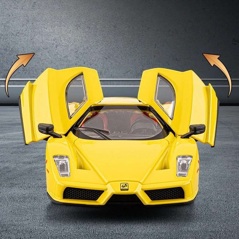 1:32 enzo supercar alta simulação liga modelo carro brinquedo diecasts metal som luz puxar para trás veículo carro brinquedos para crianças