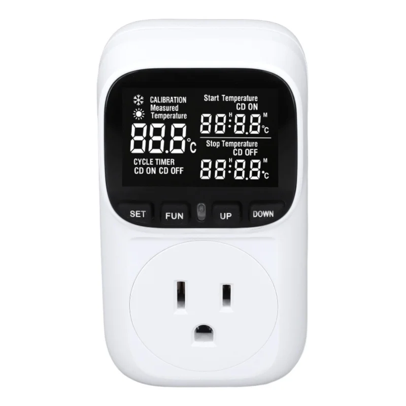 

Digital Thermostat Outlet Backlit Countdown Digital Temperature Controller Outlet Plug In Thermostat For Fish Tank Greenhouse