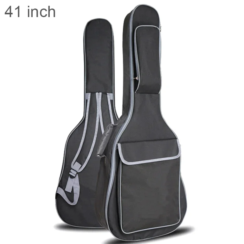 40/41 Inch Oxford Stof Akoestische Gitaar/Elektrische Gitaar Dubbele Bandjes Gewatteerde Gitaar Soft Case Gig Bag Waterdichte Rugzak