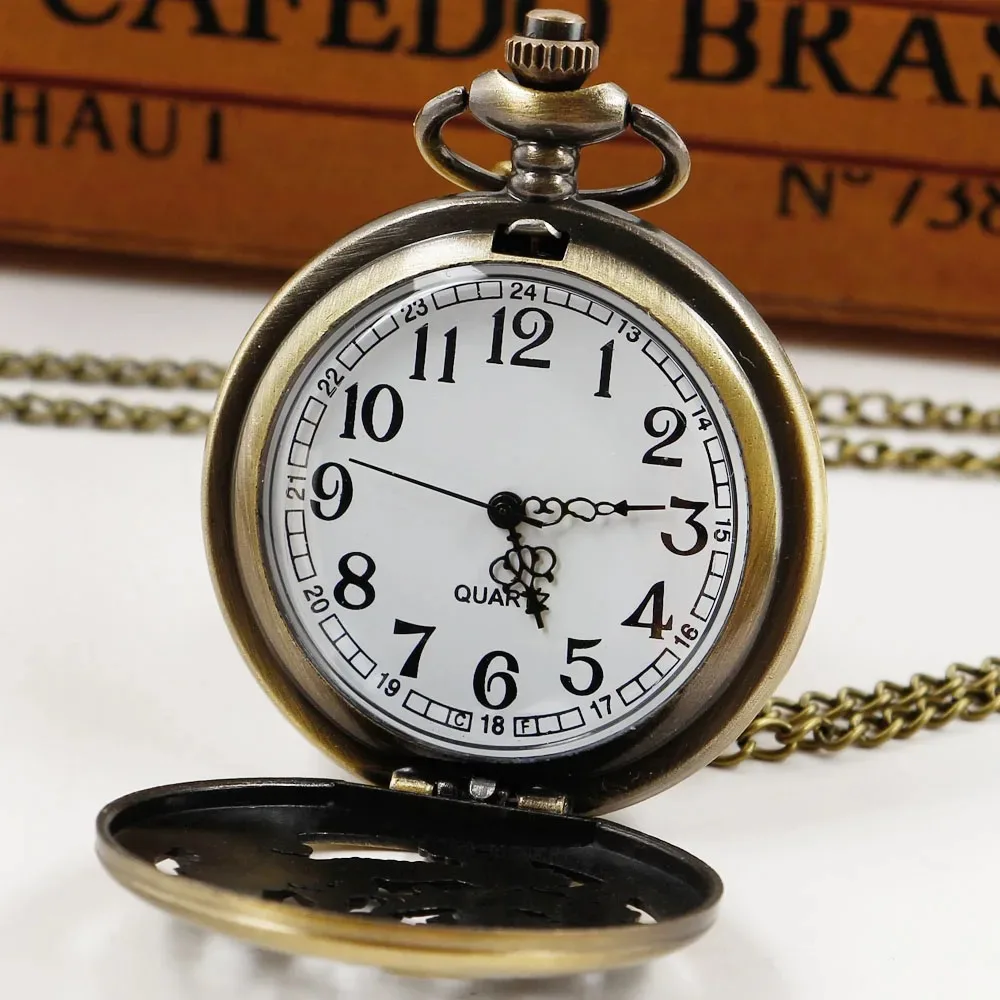 Vintage Hollow Dragon Quartz Pocket Watch Fashion Charm Silver Bag Man Woman Watch Necklace Pendant With Chain Gift