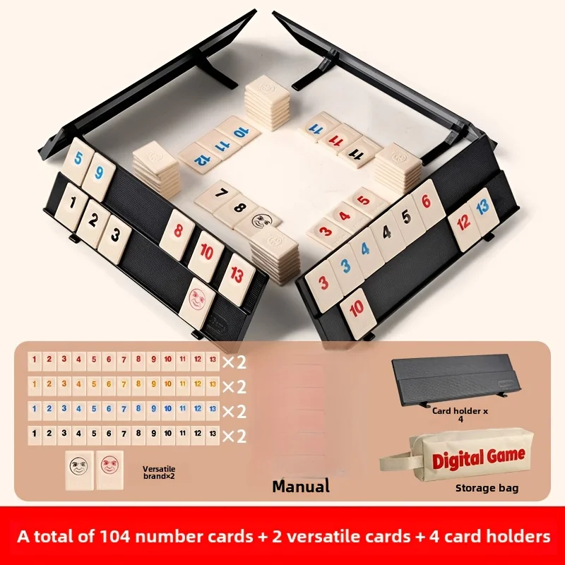 Un set da gioco Ramiwa colorato: gioco Ramiwa in plastica, viene fornito con 4 rack e piastrelle, adatto per feste e notti di giochi in famiglia