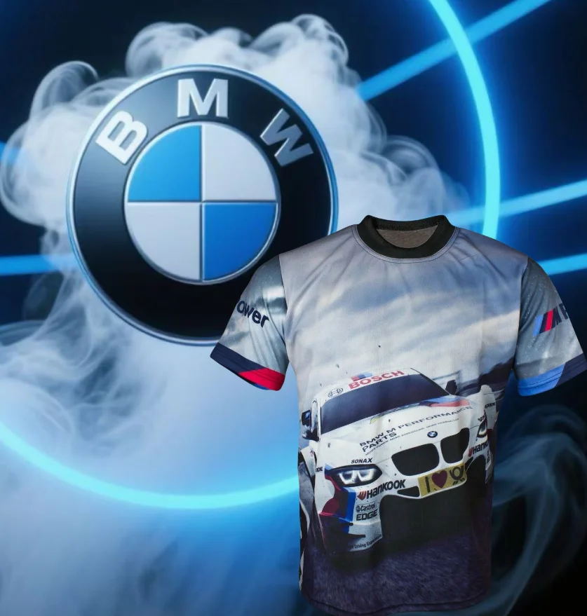 

2025 Summer BMW Quick Dry T-Shirt Fashion Short Sleeve Motorcycle Racing Breathable Men's Casual Sweat Absorption Comfortable