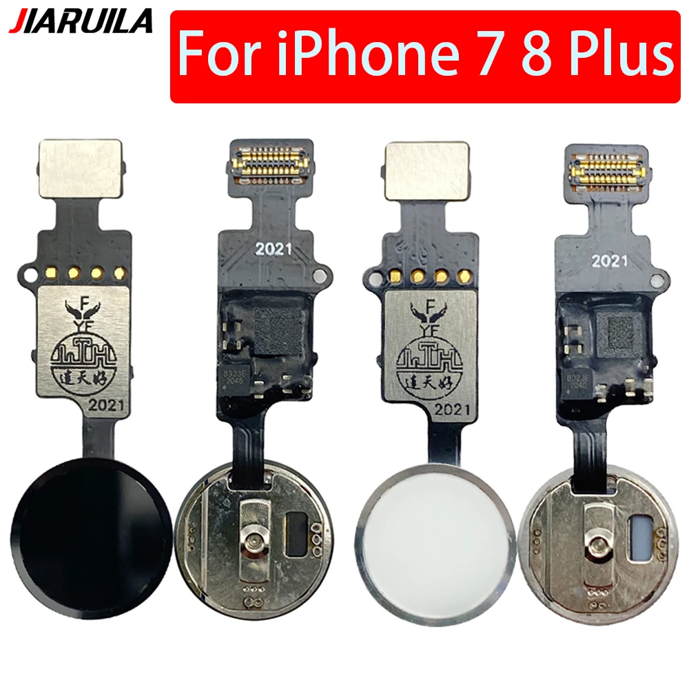 Cable flexible de botón de inicio para iPhone 7, 8 Plus, botón de retorno, tecla trasera, sin ID táctil, reemplazo de función de huella dactilar