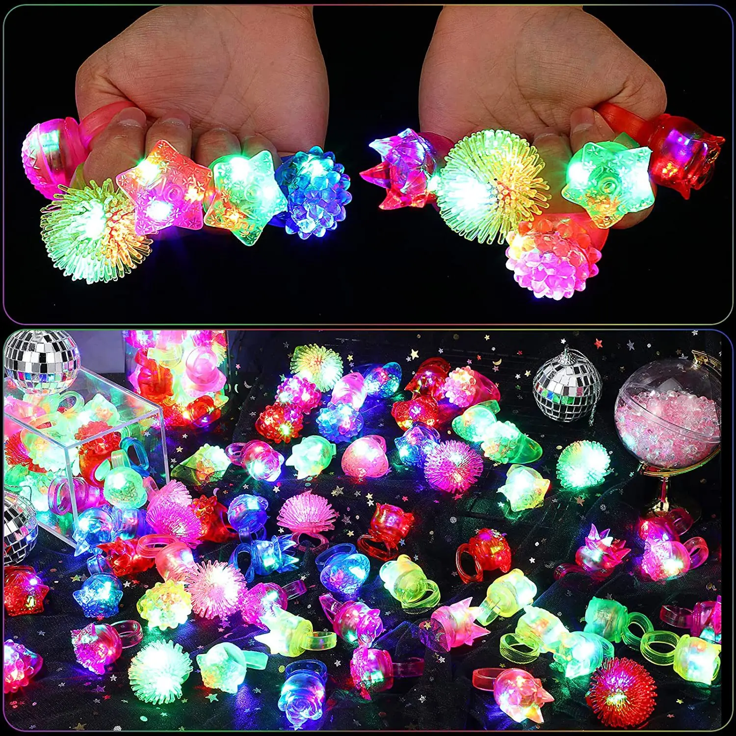 LED Light Up Ring Finger Light Wedding Celebration Party Decoration Party Favor Light Toys rose fluorescent ring Glow Ring