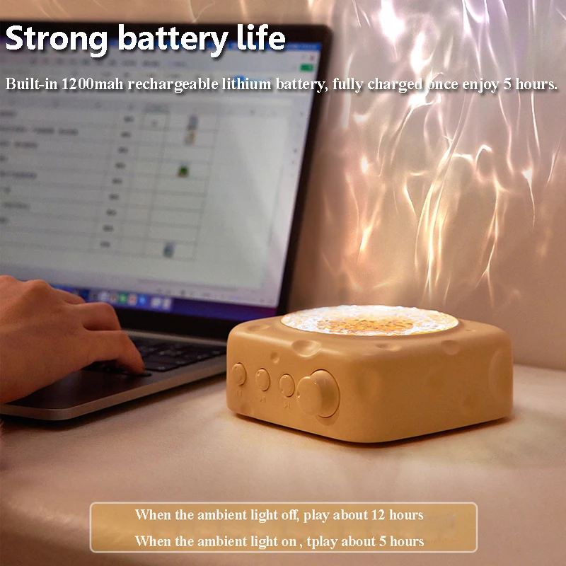 المحمولة موجة ضوء الإسقاط سمّاعات بلوتوث RGB مصباح لتهيئة الجو Hifi نظام الصوت اللاسلكية مشغل موسيقى MP3 هدية عيد ميلاد