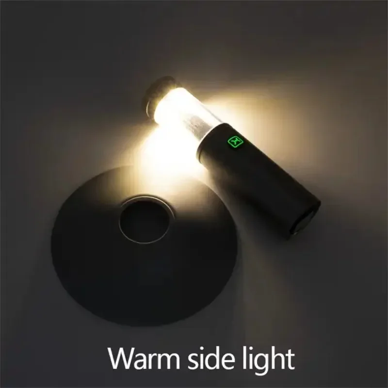Rechargeable Camping Light Flashlight Desktop Atmosphere Garden Magnetic Tent Light Portable Removable Silicone Lid Flame Lamp