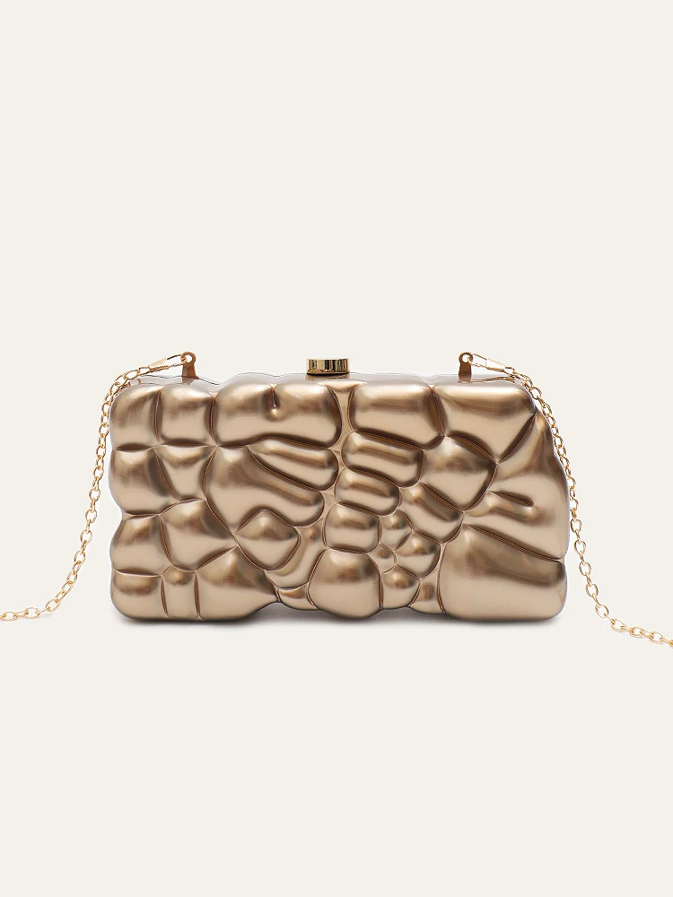 

SC Women's Funky Fashion Geometric Pattern Acrylic Evening Bag Luxury Novelty Shaped Clutch Long Chain Cross body Handbag Party