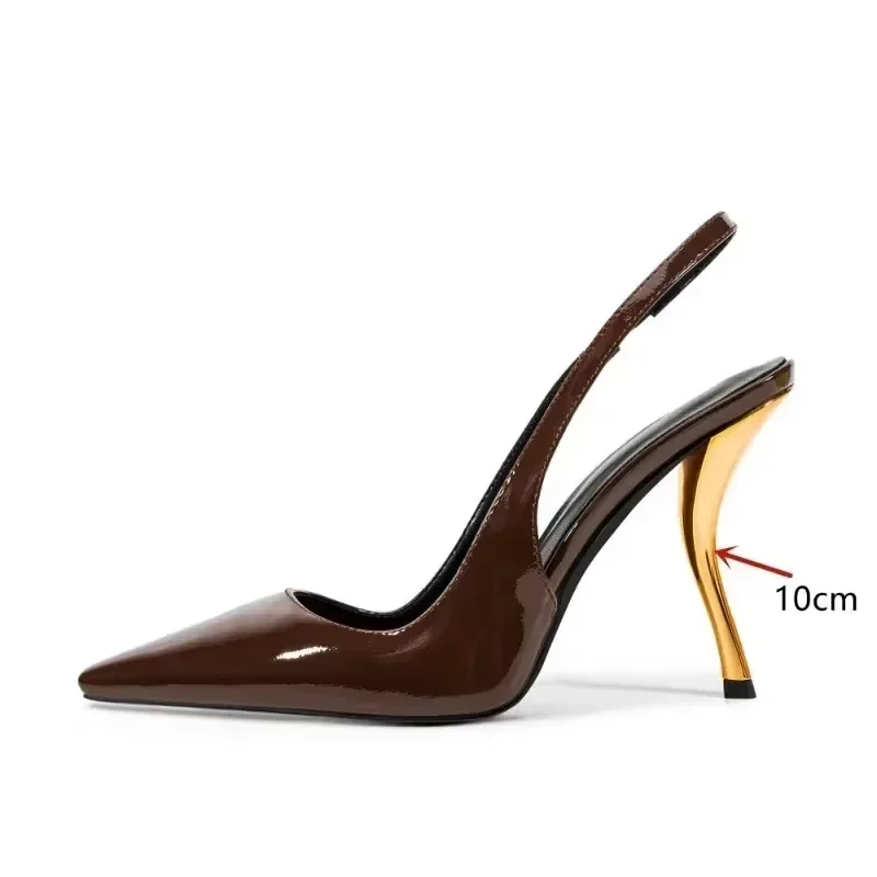 European and American Opposite Sex High Heels with Hollowed Out Fashion Single Shoes, Women's Sexy Banquet and Runway Sandals