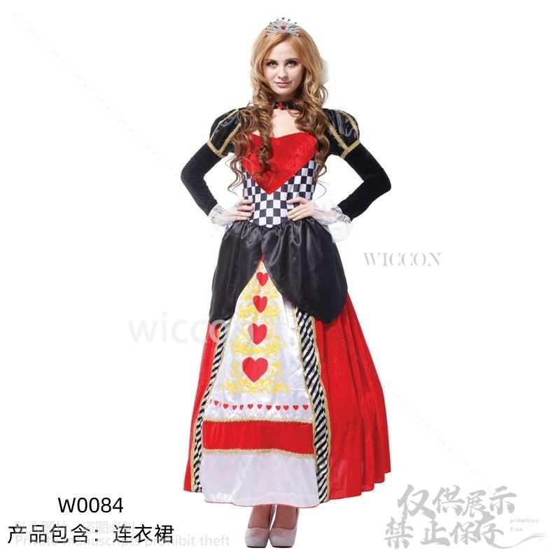 Anime Alice Film Cosplay Rode Koningin Kostuum Jurk Lolita Voor Vrouwen Kostuum Sexy Cos Kleding Vrouwen Halloween Fancy Dress Pruiken