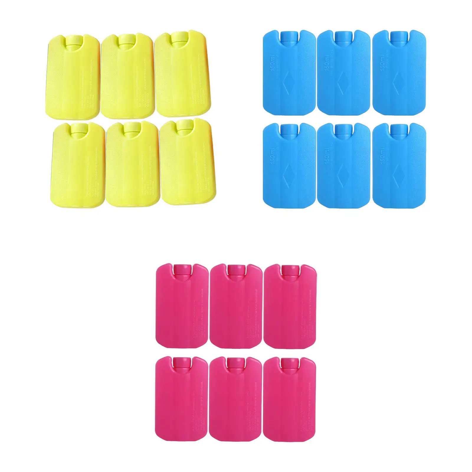 

6x Ice Blocks Portable for Travel Cool Box Cooling Ice Packs Refreezable Space Saving for Picnics Family Fishing Travel Camping