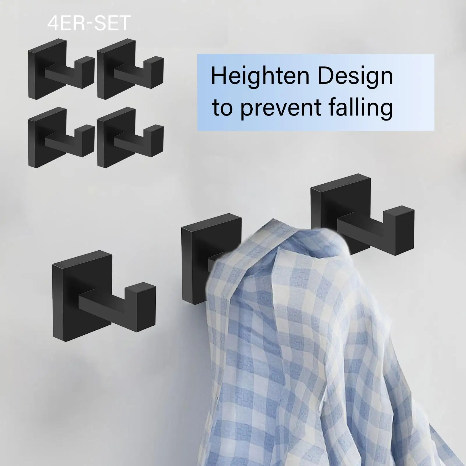 

Stainless Steel Wall Hooks 4 Pieces Smooth Robe Hanger Stainless Steel Wall Mounted Hooks For Clothes Hats Keys Kitchen Bathroom