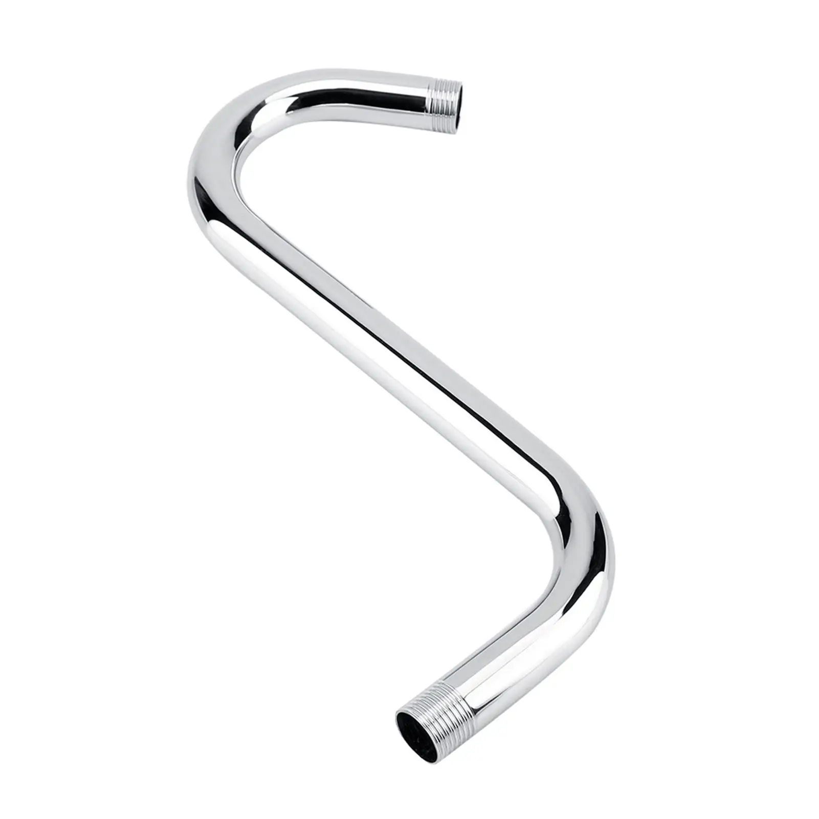 8 201 Stainless Steel S-Curved Shower Extension Arm High Rise Holder Fixed Fitting Base Bathroom Accessories