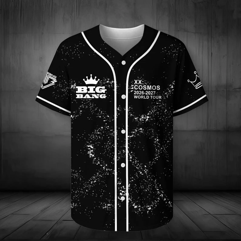 BIGBANG XX COSMOS 2026-2027 World Tour Baseball Jersey Starry Print Kpop Concert Fan Merch Short Sleeve Unisex Streetwear Top