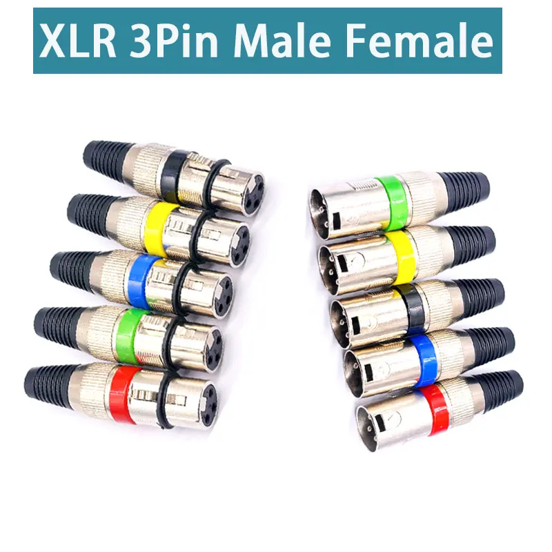 XLR 3-core Audio Mikrofon Stecker 3Pin Männlich Weiblich Canon DIY Mikrofon Metall Stecker Mehrfarbige Audio Canon symmetrischen Adapter