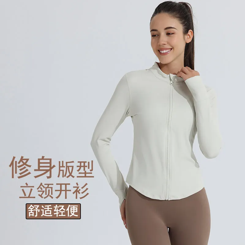 

Autumn and winter yoga clothes, tops, women's long-sleeved quick-drying running sports jackets, cardigans, slim-fitting fitness