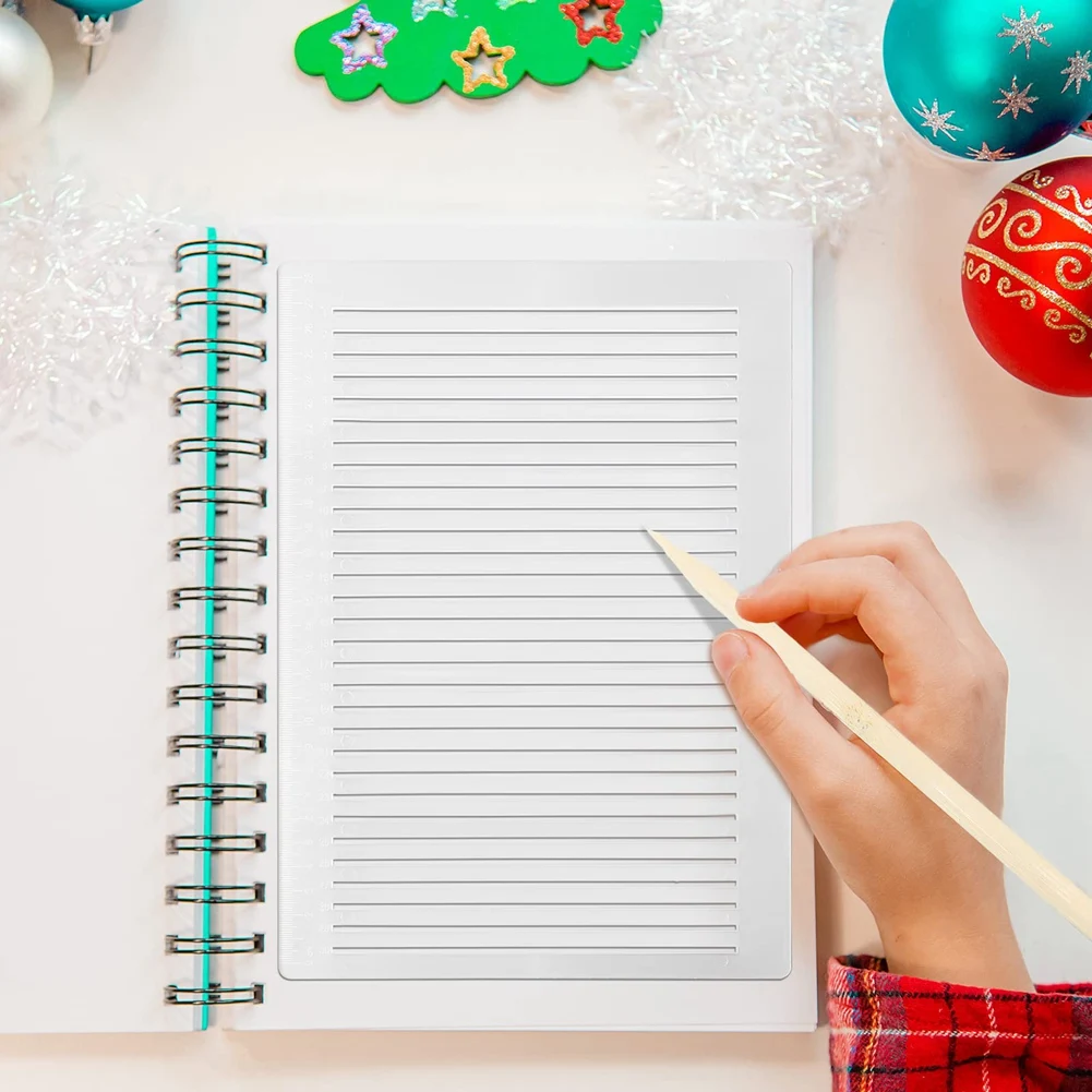 ADP-2 Pcs Plastic Straight Line Stencil Template for Journaling Spacing Line Lettering Guide 11 Inch Scale Writing Ruler