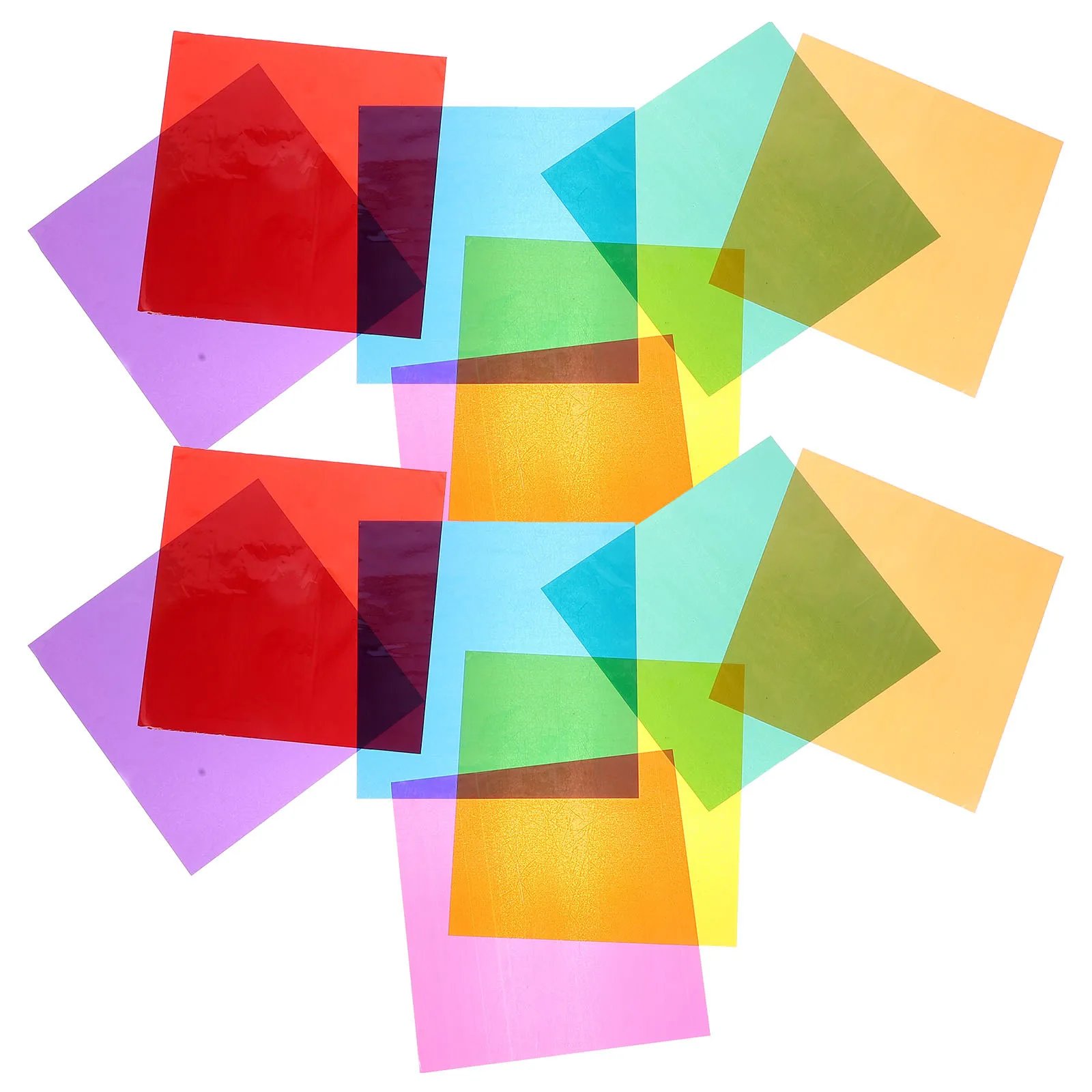 

112pcs Colored Cellophane Sheets 10x10cm Cellophane Paper Square Multicolored Wrapping Film For DIY Art Projects Candy Packaging