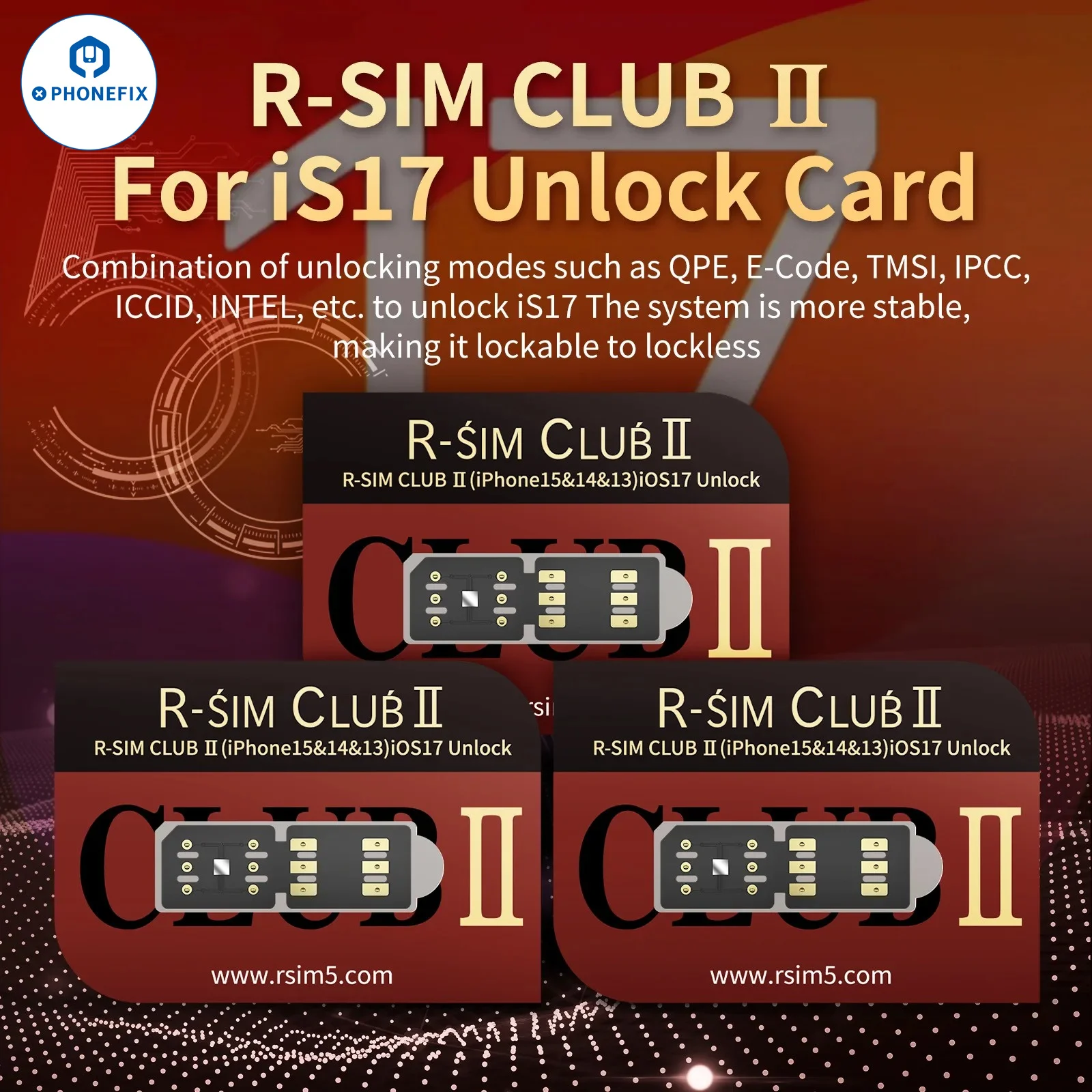 وحدة المعالجة المركزية R-SIM CLUB II RSIM ثنائية الشريحة لهاتف iPhone15 Pro max/15PRO/15/14/13/12 بطاقة تصحيح الأخطاء من سلسلة R-SIM CLUB 2 لنظام IOS 17