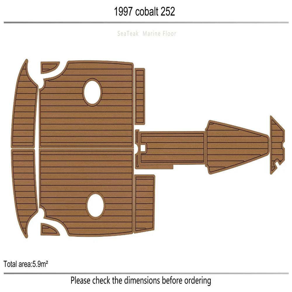 

1997 cobalt 252 cockpit swimming platform 6mm mat EVA Faux teak deck floor SeaDek MarineMat Gatorstep Style Self Adhesive