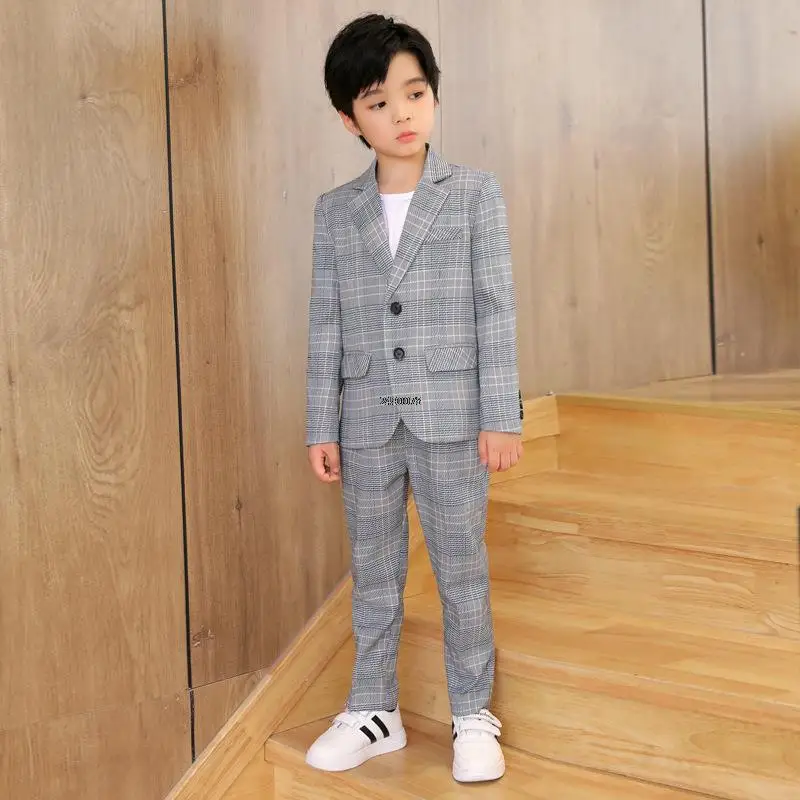 Flower Boys Formal Wedding Suit Kids Party Photograph Dress Teenager Birthday Tuxedo Suit Children Graduation Stage Show Costume