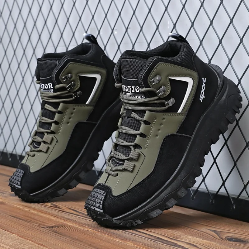Herren-Oxford-Stiefel mit Komfort-Innenfutter, Dicken Sohlen für Zusätzliche Höhe und Langlebigkeit, Geeignet für Outdoor-Aktivitäten, Camping, Wandern und Bergsteigen – Detail 9