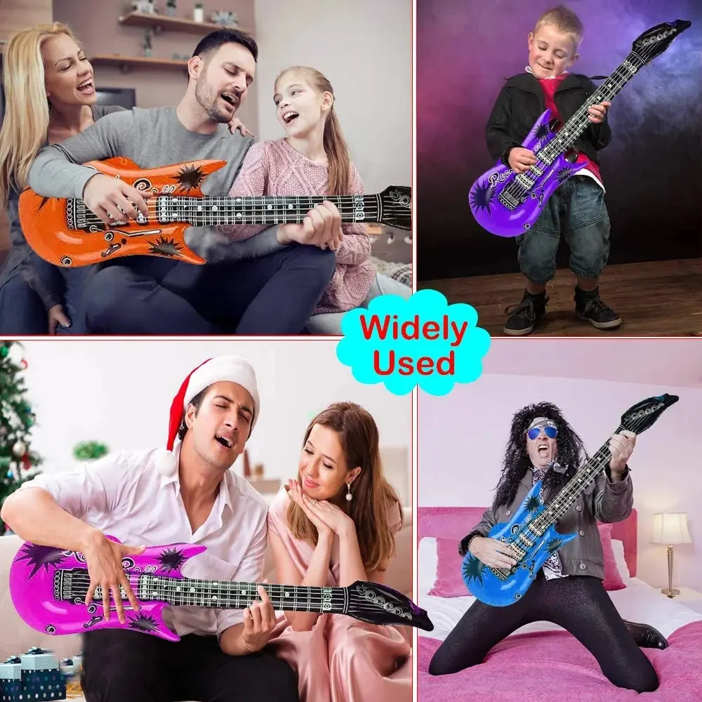 Simulation Inflatable Toy Guitar Summer Outdoor Pool Beach Inflatable Model PVC Water Party Stage Musical Instrument Decor