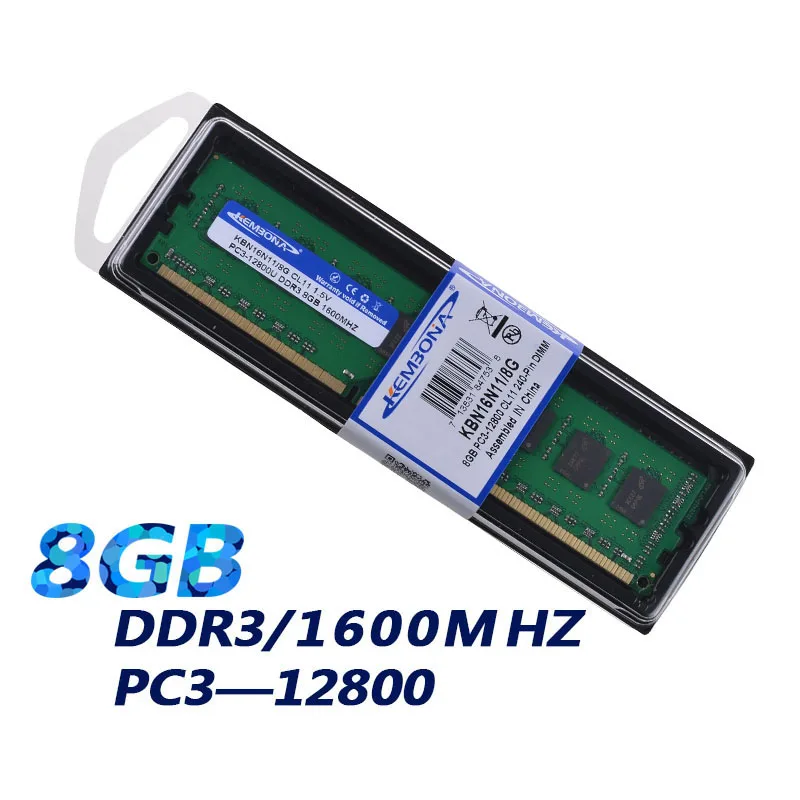 KEMBONA DDR3 8GB Memoria Ram ddr3 1600 For A-M-D motherboard Desktop PC3-12800 Brand New Lifetime Warranty