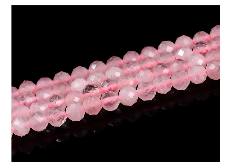 Natürliche facettierte rosa Quarzperlen 2 3 4mm lose Zwischenperlen kleine Edelsteine für Schmuckherstellung DIY Halskette Armband Zubehör – Detail 8