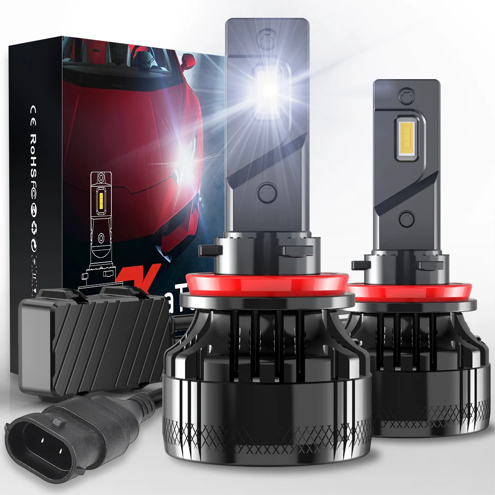 2Pcs High Power LED Car Light H8 H9 H11 H16JP Headlight Bulbs 6500K White Daytime Running Headlamp For Honda Accord Civic Nissan