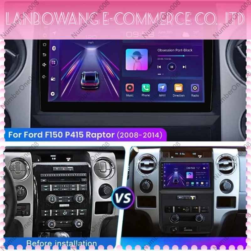 HD Touch Screen Android All In One Car GPS Navigation Unit Compatible for Ford F150 Raptor Pickup Truck
