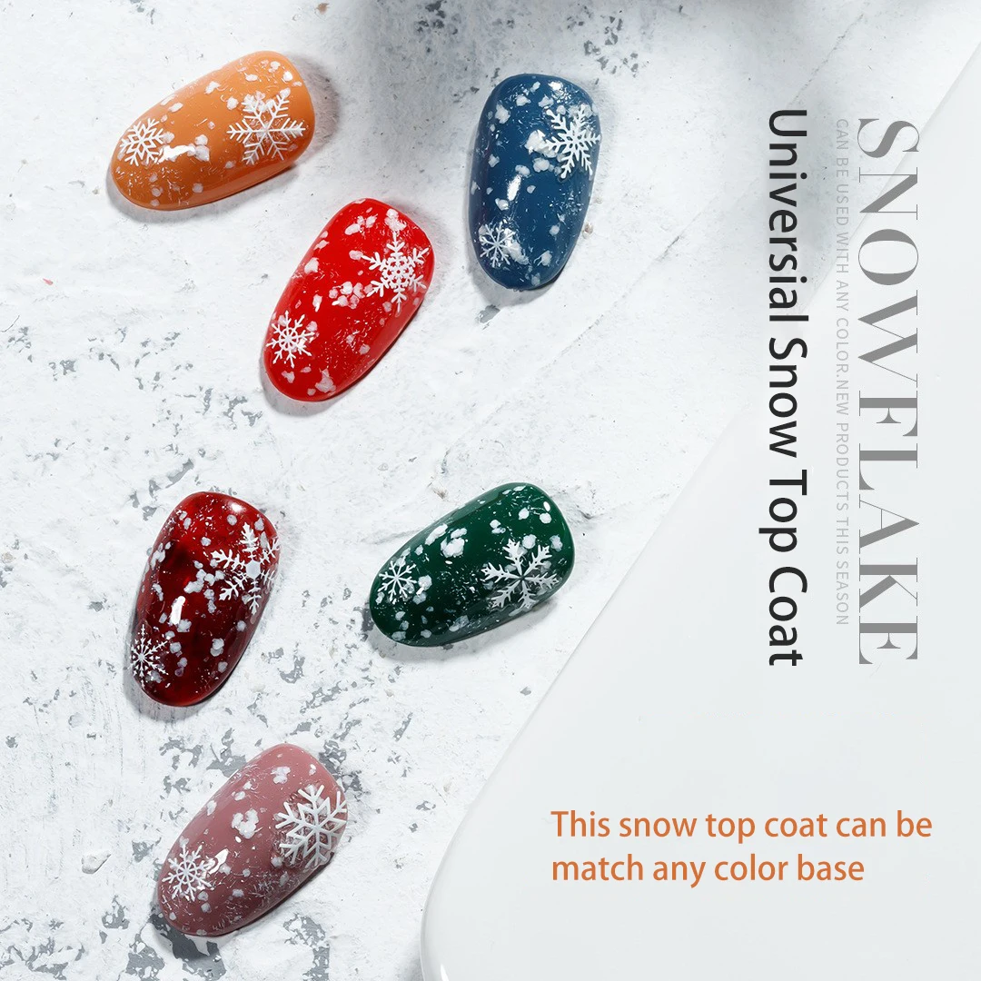 VENDEENI TPO HEMA Free Nail Salon High Quality New Design Snow Top Coat Gel Nail Polish clear Multi Function Nail Art